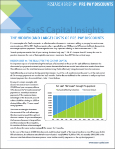 What is the true cost of offering pre-pay discounts to SaaS customers