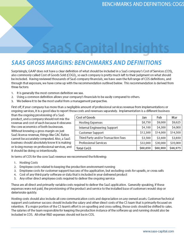 SaaS Gross Margin Benchmarks