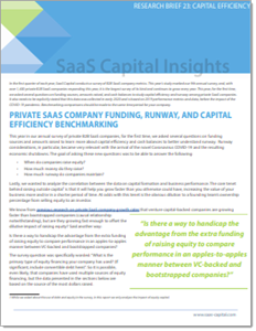 Private SaaS Company Funding, Runway, and Capital Efficiency Benchmarking Research FI