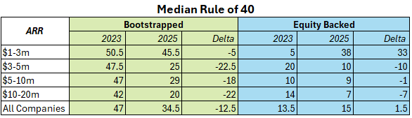 Rule of 40 by Company Size